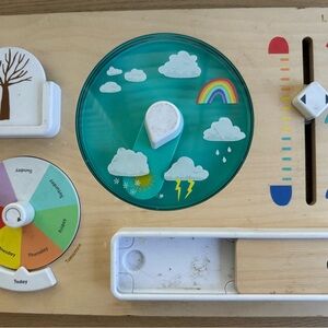 Weather-Themed Wooden Activity Board for Kids